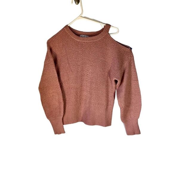 Design History Metallic Single Cold Shoulder Ribbed Sweater, Medium. Pink. - Picture 10 of 10